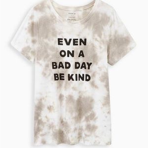 Torrid Vintage Tee - Triblend Jersey Be Kind Tie Dye Gray